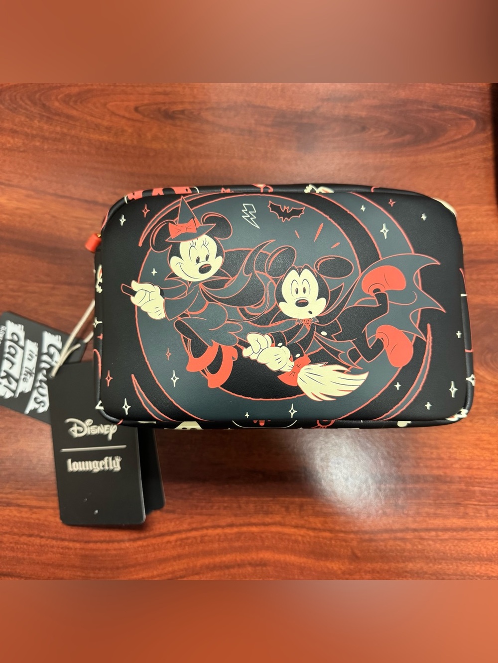 Loungefly Disney Minnie & Mickey Witch Cosmetic Pouch - Black & Red
